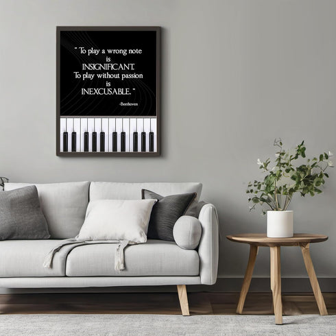 Posterizer 1 pcs-Playing Without Passion-Beethoven Quote-Musical Art Collection-Gift for Music Fans-Gift for Girls, Boys, Teens-Living Room Bedroo...